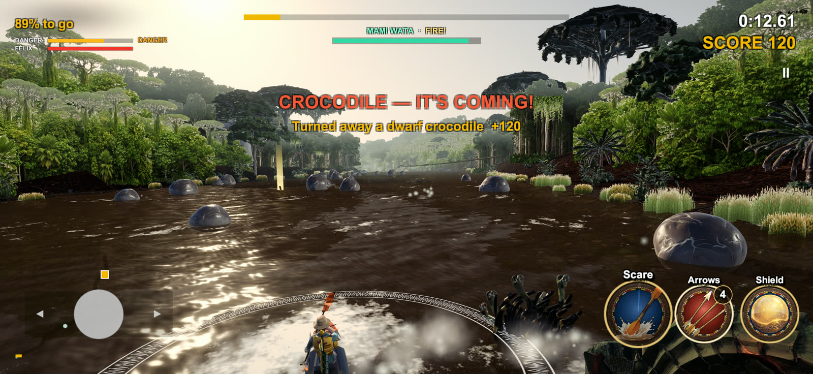 Félix in his kayak on the Sangha Run